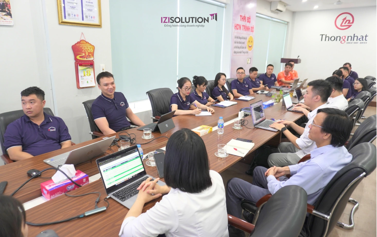 Đội dự án IZISolution và Thống Nhất Hà Nội họp triển khai phần mềm quản lý nhân sự iziHRM