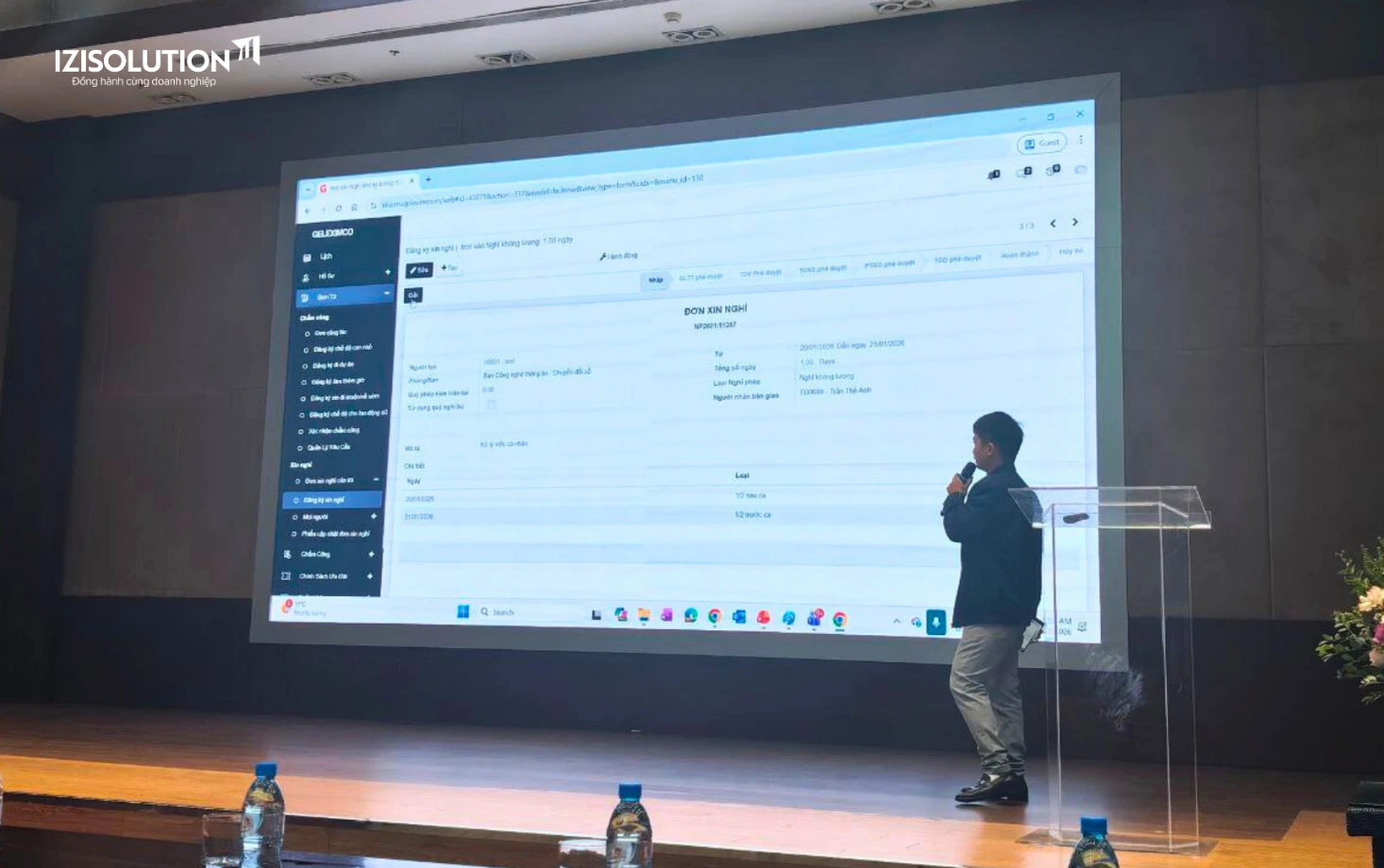 Giới thiệu tính năng tuyển dụng, công lương và app nhân sự của iziHRM tới cán bộ nhân viên Geleximco